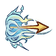 A golden arrow flying forward surrounded by a swirling blue energy trail.