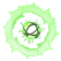 A glowing green vortex with a bright white center swirling in a pixel art style.