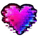 :neonpixelheartpurpleblueglowDisc: