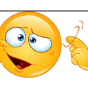 Yellow smiley face tapping its temple with a finger while wearing a smug, knowing expression.