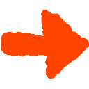 Orange arrow pointing to the right with a blocky, flat design.