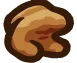 A small brown blob-like shape slumped over in a sad, defeated posture.