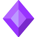A purple diamond gemstone rendered in a flat pixel art style.