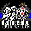 Football club crests of PAOK and Partizan displayed with the text Brotherhood Till End.