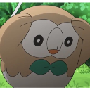 Rowlet the Pokemon holding its wings to its head in a gesture of confusion or stress.