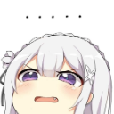 Anime girl with a frustrated expression and an ellipsis floating above her head.