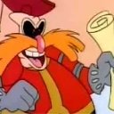 Dr. Robotnik laughing while holding a scroll with a smug expression.