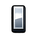 A rectangular rank insignia bar with a white center and dark gray border.