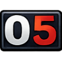 The number 05 displayed in a white and red font against a dark rectangular background.
