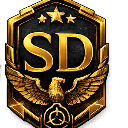 Golden shield badge featuring wings, stars, and a central emblem.