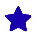 Blue five-pointed star shape on a black background.