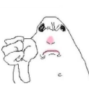 A crudely drawn character with a grumpy expression shaking a fist at the viewer.