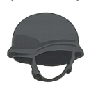 Military helmet in a flat, neutral gray style.