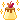 Pudding cup topped with a cherry surrounded by sparkling stars in pixel art style.