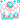 Cupcake with light blue frosting and sparkles in a pixel art style.