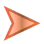 A pixelated orange arrow pointing to the right against a dark background.