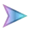 A stylized, three-dimensional arrow pointing to the right with blue and purple gradients against a red background.