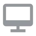 Desktop computer monitor icon in a minimalist flat style.