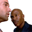 Man looking sideways with a suspicious and judgmental expression.
