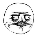 Face with a skeptical expression, narrowed eyes, and a tight, unimpressed mouth.