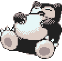 Snorlax sitting down with eyes closed in a repeating pixel art pattern.