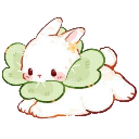 whitebunnyhop Discord sticker from ｡　/fluffybunnies 　.