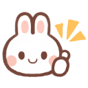 bunny_thumbsup custom emote - ｡　/fluffybunnies 　.