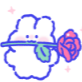 bunnyrose Discord sticker from ｡　/fluffybunnies 　.