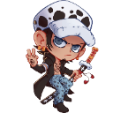 Anime character with a spotted hat and serious expression posing confidently.
