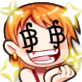 Anime girl with currency symbols for eyes and a wide, excited grin.