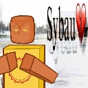 Block-headed character with a sun on its chest looking annoyed next to a broken heart symbol.