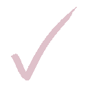 A pink handwritten checkmark next to the word Done in cursive script on a black background.