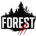 A white text logo reading FOREST against a black tree silhouette with a bright red claw slash across the bottom.