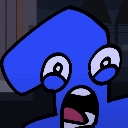 A blue number one character with wide eyes and an open mouth in a shocked expression.
