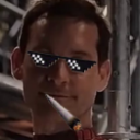 Man wearing pixelated sunglasses with a smug expression.