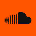SoundCloud logo icon featuring a black sound wave cloud shape on an orange square background.