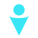 A stylized cyan human figure icon representing a member.