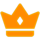 A stylized orange crown icon with a diamond-shaped cutout in the center.