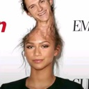 Tom Holland's head is photoshopped on top of Zendaya's head in a surreal and funny edit.
