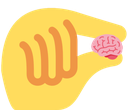 A stylized yellow hand holds a tiny pink brain between its thumb and forefinger.