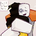 Two blocky characters embracing each other in a warm and friendly hug.