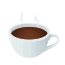 Coffee cup filling with dark liquid while steam rises from the top.