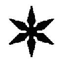 Star symbol with sharp points in a minimalist flat style.