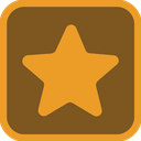 A stylized five-pointed star centered within a rounded square badge.