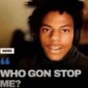 IShowSpeed looking directly at the camera with an intense expression and the text Who gon stop me overlaid.