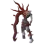 A pixelated creature with long flowing red tendrils against a black background.