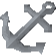 Anchor made of gray metal pixels.