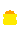 A bright yellow pixelated orb with a slightly darker top section.