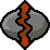 A gray stone object split down the middle by a jagged orange glowing crack.