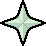 A white four-pointed star with a subtle pixelated gradient on a black background.